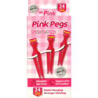 Pink Push On Pegs (24pk)
