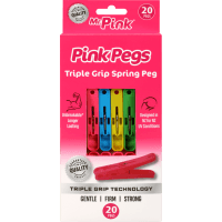 Pink Triple Grip Spring Pegs (20pk)