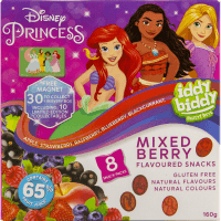Fruit Bits Disney Princess Mixed Berry Flavoured Snacks (8 x 20g)