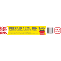 Prepaid 120L Bin Tag (1pk)