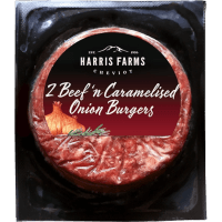 Beef 'n Caramelised Onion Burgers (2 x 125g)