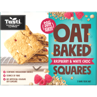 Raspberry & White Choc Oat Baked Squares (150g)