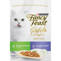 Adult Petite Delights Chicken & Turkey Grilled Wet Cat Food Pouch (6 x 50g)