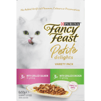 Petite Delights Salmon Chicken In Gravy Pouch Wet Cat Food (6 x 50g)
