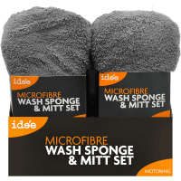 Microfibre Wash Sponge & Mitt Set (1pk)