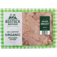 100% Certified Organic Free Range Diced Chicken Breast (450g)
