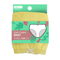 Girls' Cotton Brief Size 6-8 (1pk)