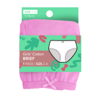 Girls' Cotton Brief Size 2-4 (1pk)