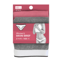 Womens' Bikini Briefs Size XS (2pk)