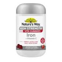 High Strength Iron + Vitamin C Iron Berry Flavoured Adult Vita Gummies (65pk)