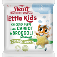Little Kids Chickpea Puffs With Carrot & Broccoli Flavours Organic Snack 12+ Months (12g)