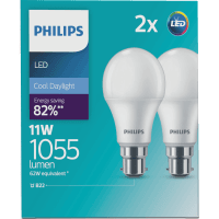 LED Cool Daylight 11W 1055 Lumen Bayonet Bulb (2pk)