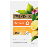 Live Well Defence+ Green Tea, Ginger, Citrus & Echinacea Flavoured Infusions (20pk)