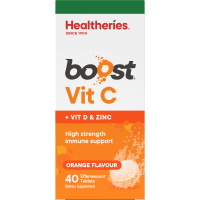 Boost Vitamin D & Zinc Orange Flavour Effervescent Tablets (40pk)