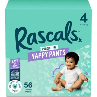 Premium Nappy Pants Unisex Size 4 10-15kg Toddler (56pk)