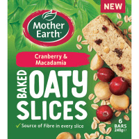 Cranberry & Macadamia Baked Oaty Slices (6 x 40g)
