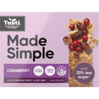 Made Simple Cranberry Cold Pressed Fruit & Nut Bars (5 x 30g)