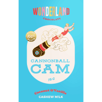 Cannonball Cam Coconut & Vanilla M!lk Chocolate Block (75g)