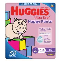 Ultra Dry Nappy Pants For Girls Size 4 9-14kg (62pk)