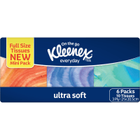 Facial Tissue Everyday Ultra Soft On The Go Bundled Pack (6 x 10pk)