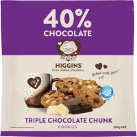 40% Chocolate Triple Chocolate Chunk Cookies (300g)