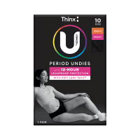 Thinx Period Underwear Black Bikini Size 10 (1pk)