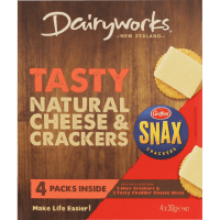 Tasty Natural Cheese and Griffins Snax Crackers (4 x 30g)