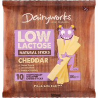 Low Lactose Natural Cheddar Cheese Sticks (200g)