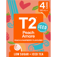 Peach Amore Peach & Raspberry Flavoured Low Sugar Iced Tea (4 x 240ml)