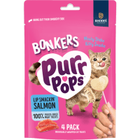 Purrpops Freeze Dried Salmon Flavoured Lollipop Cat Treats (4pk)