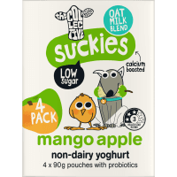 Suckies Mango Apple Probiotic Non-Dairy Yoghurt Pouch (4 x 90g)