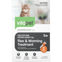 Duoactive Topical Flea & Worming Treatment Cats & Kittens Under 4kg (2pk)