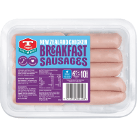 Free Range New Zealand Chicken Breakfast Sausages (10pk)
