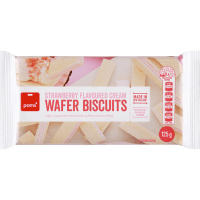 Strawberry Flavoured Cream Wafer Biscuits (125g)