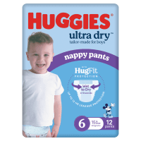 Ultra Dry Nappy Pants Junior Boy Size 6 15kg+ (12pk)