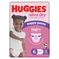 Ultra Dry Nappy Pants Junior Girl Size 6 15kg+ (12pk)