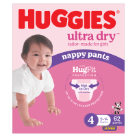 Ultra Dry Nappy Pants Toddler Girl Size 4 9-14kg (62pk)