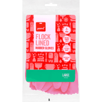 Flock Lined Rubber Gloves Large (1pk)