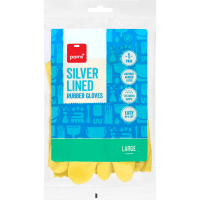 Silver Lined Rubber Gloves Large (1pk)