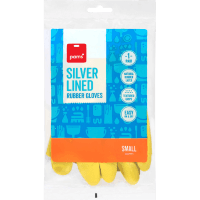 Silver Lined Rubber Gloves Small (1pk)