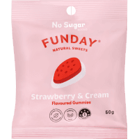No Sugar Added Strawberry & Cream Flavoured Gummies (50g)