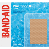 Waterproof Clear Jumbo Pads Adhesive Bandages (6pk)