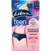 Teen Hipster Black Period Undies 10-12 Years (1pk)