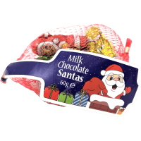 Mesh Bag Santa Solid Milk Chocolate (60g)