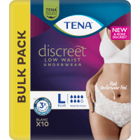 Discreet Woman Low Waist White Large Incontinence Pants (10pk)