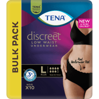 Discreet Woman Low Waist Black Large Incontinence Pants (10pk)