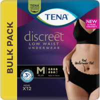 Discreet Woman Low Waist White Medium Incontinence Pants (12pk)