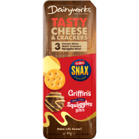 Tasty Cheese & Griffin's Snax Crackers & Sqiggles Bites (44g)