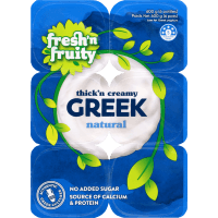 Greek Natural Thick 'n Creamy Yoghurt (6 x 100g)