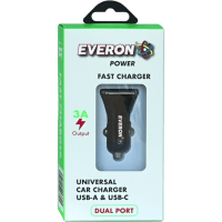 Universal Car Charger Usb-a & Usb-c Power (1pk)